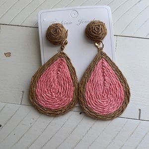 Rattan teardrop earrings